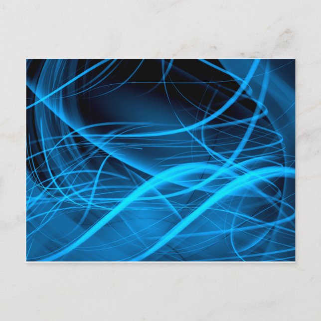 blue abstract wave shiny energy background postcard (Front)