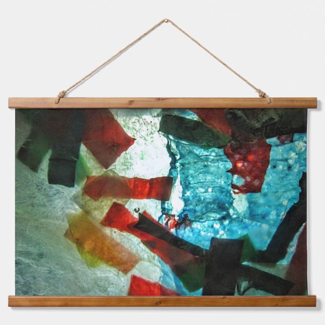 Blue abstract wood topped wall tapestry,Calm colou Hanging Tapestry (Front)
