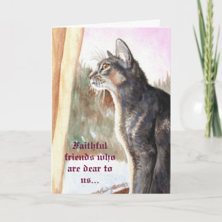 Blue Abyssinian "Faithful Friends" Christmas Card