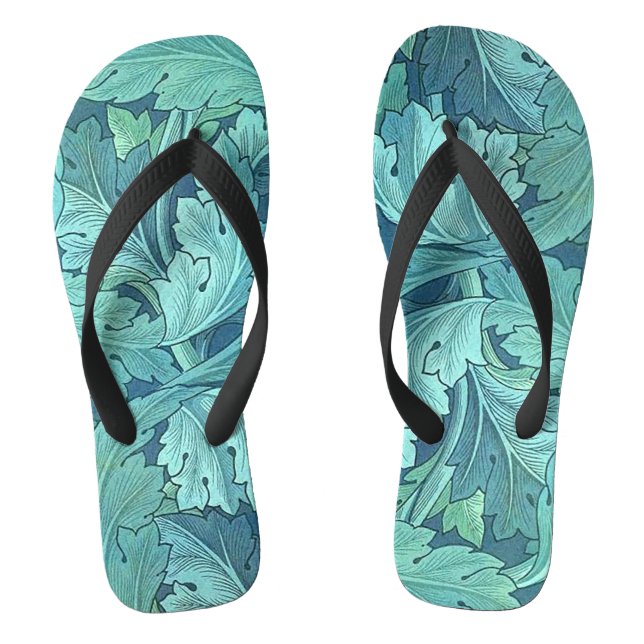 Blue Acanthus Leaf Thongs (Footbed)