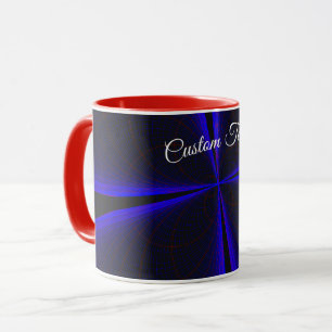 Blue Accent Clover Leaf Geometric Coffee Mug