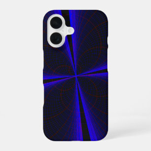 Blue Accent Clover Leaf Geometric iPhone 16 Case