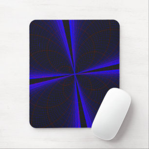 Blue Accent Clover Leaf Geometric Mouse Pad