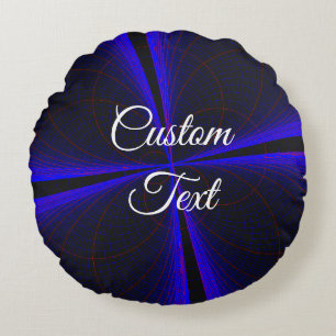 Blue Accent Clover Leaf Round Pillow