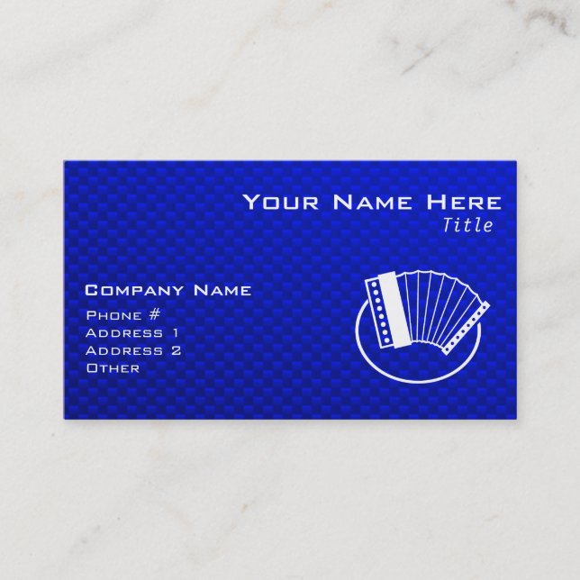 Blue Accordion Business Card (Front)