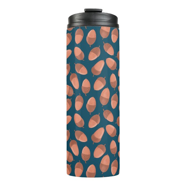 Blue Acorn pattern Thermal Tumbler (Front)