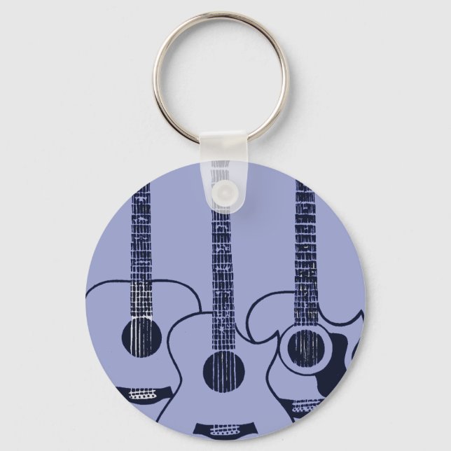 blue acoustic guitars key ring (Front)