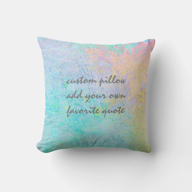 blue add a quote pillow for custom home decor (Front)