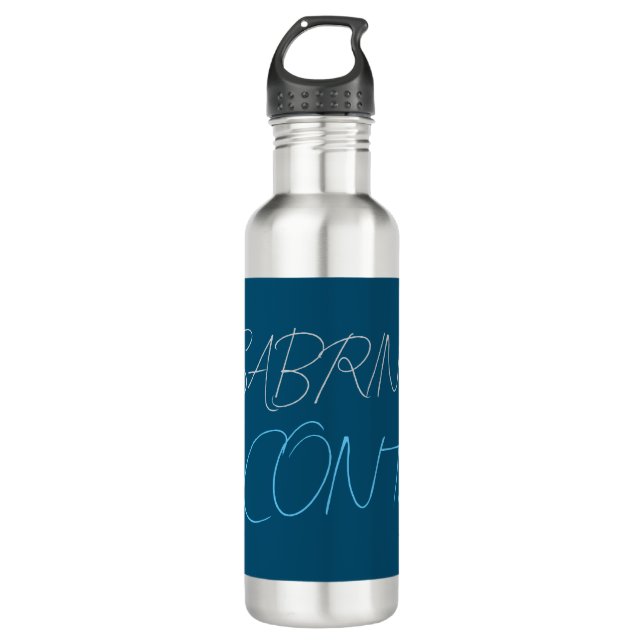 Blue Add Name Modern Minimalist Plain 710 Ml Water Bottle (Front)