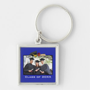 Blue Add your Photo / Year Graduation Key Ring