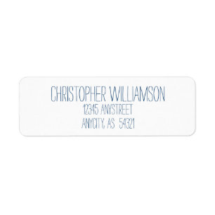 Blue Address on White Return Address Label
