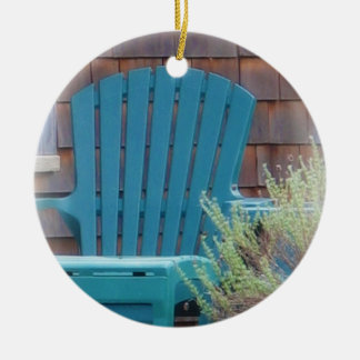 Blue Adirondack Ceramic Ornament