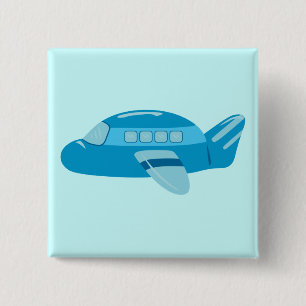 Blue Aeroplane 15 Cm Square Badge