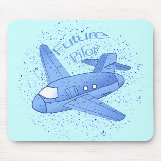 Blue Aeroplane Future Pilot Mouse Pad (Front)