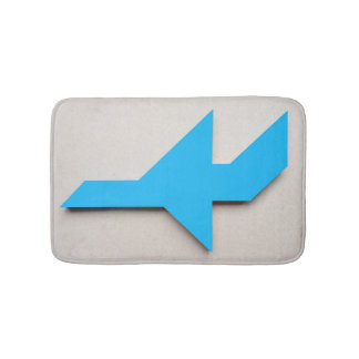 Blue aeroplane Tangram Bath Mat