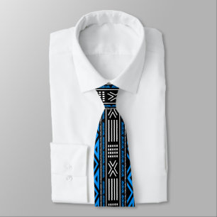 Blue African Bogolan Culturally Rich Neck Tie