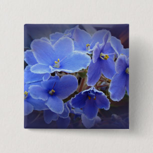 Blue African Violets 15 Cm Square Badge