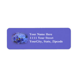 Blue African Violets Return Address Label