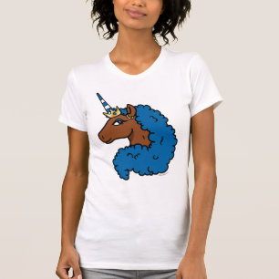 Blue Afro Unicorn T-Shirt