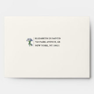 Blue Agapanthus Wedding Back Flap Return Envelope 