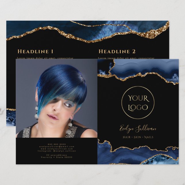 blue agate bifold brochure (Front/Back)