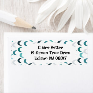 Blue Agate Crescents  Return Address Label
