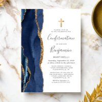  Blue Agate Gold Glitter Confirmation