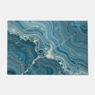 Blue Agate Gold Vein Marble Doormat