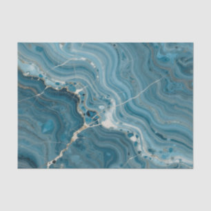 Blue Agate Gold Vein Marble Tissue Paper