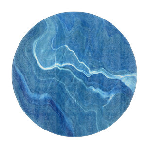 Blue Agate Marble Abstraction   Cutting Board