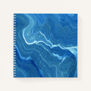 Blue Agate Marble Abstraction Notebook