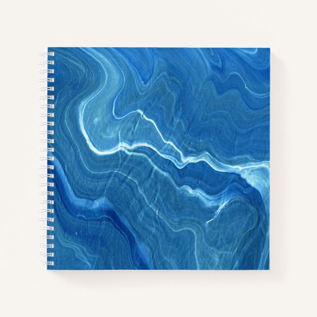 Blue Agate Marble Abstraction  Notebook (Front)