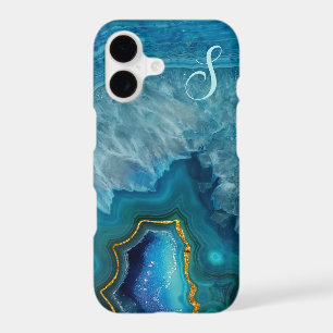 Blue Agate Monogrammed iphone X Case