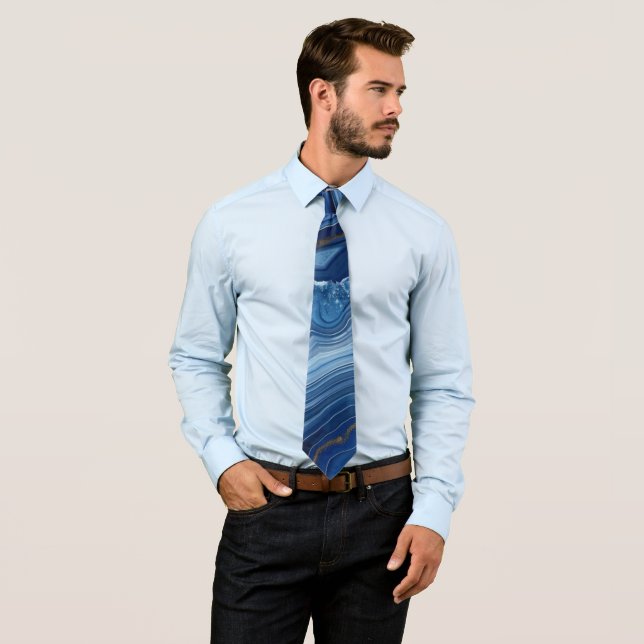 Blue Agate Neck Tie (In Situ)