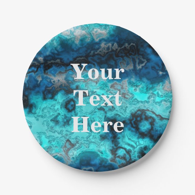 Blue Agate Paper Plate (Front)