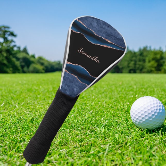 Blue Agate Rose Gold  Golf Head Cover (Creator Uploaded)