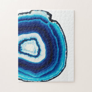 Blue Agate Slice   Custom Jigsaw Puzzle