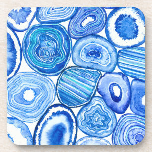 Blue agate slices coaster
