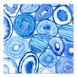Blue agate slices photo print