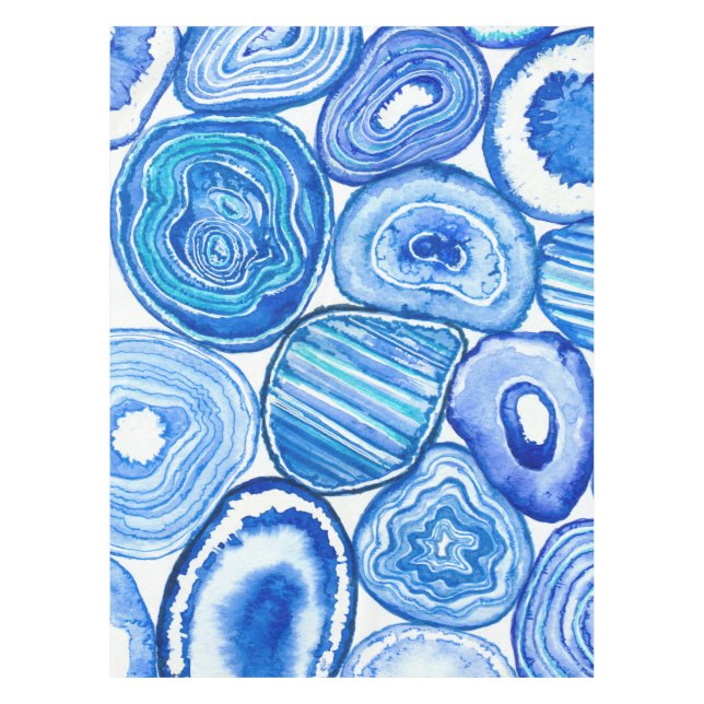 Blue agate slices tablecloth (Front)