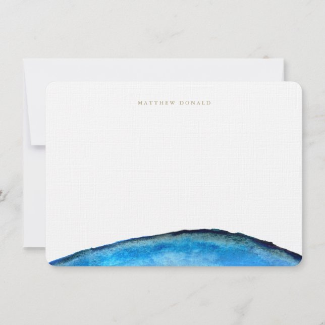 Blue Agate Stationery Card (Front)