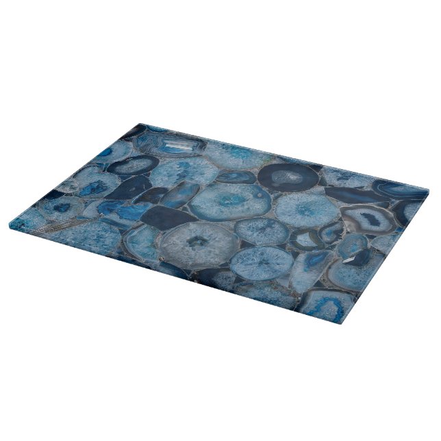 Blue Agate Stone Quartz Print Cutting Board (Corner)