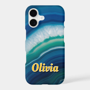 Blue Agate & Teal Geode Luxury Personalised