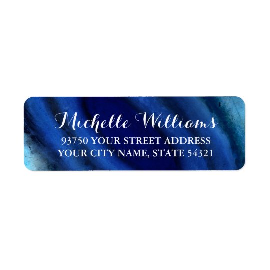 Blue Agate Wedding Return Address Labels