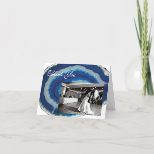 Blue Agate Wedding Thank You Card