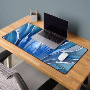 Blue Agave Abstract Desk Mat