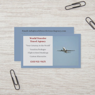 Blue Agent Aeroplane Travel Agency  Business Card