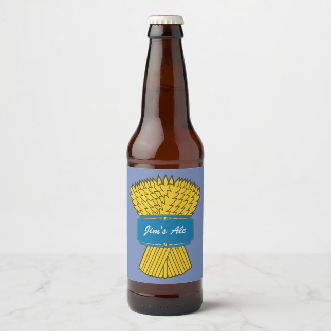 Blue, Agricultural label. Beer Bottle Label (Front)