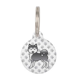 Blue Alaskan Malamute Cute Cartoon Dog Pet Tag