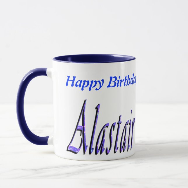Blue Alastair Name Logo, Mug (Left)